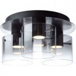 1509597 : LED-Deckenleuchte Beth, Rauchglas schwarz, 3-fl. | Sehr große Auswahl Lampen und Leuchten.