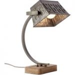 1509608 : Metall-Tischleuchte Drake mit Holzfuß | Sehr große Auswahl Lampen und Leuchten.