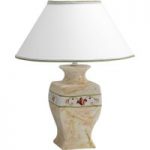 3046103 : Keramik-Tischleuchte Marmorino mit Textilschirm | Sehr große Auswahl Lampen und Leuchten.
