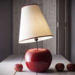 3046314 : Textil-Tischleuchte L187 RSS, Keramikfuß Apfel | Sehr große Auswahl Lampen und Leuchten.