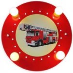 3062087 : Deckenleuchte Feuerwehrauto, rot-gelb, vierflammig | Sehr große Auswahl Lampen und Leuchten.