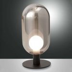 3502797 : LED-Tischleuchte Gubbio, ovaler Glasschirm, rauch | Sehr große Auswahl Lampen und Leuchten.