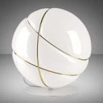 3503944 : Fabbian Armilla Glas-Tischleuchte weiß, gold | Sehr große Auswahl Lampen und Leuchten.