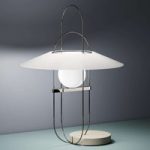 3520402 : Fontana Arte Setareh - LED-Tischleuchte chrom-weiß | Sehr große Auswahl Lampen und Leuchten.