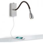 4002670 : LED-Wandleuchte Milos nickel mit USB-Ladeanschluss | Sehr große Auswahl Lampen und Leuchten.