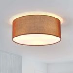 4018019 : Runde, braune Textil-Deckenlampe Henrika | Sehr große Auswahl Lampen und Leuchten.