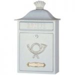 4502067 : Briefkasten MARENO in Weiß mit Golddekor | Sehr große Auswahl Lampen und Leuchten.