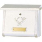 4502070 : Kunstvoller Briefkasten MULPI weiß-gold patiniert | Sehr große Auswahl Lampen und Leuchten.