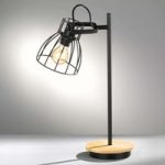 4581723 : Tischlampe Die - Fuß in Holzoptik und Käfigschirm | Sehr große Auswahl Lampen und Leuchten.