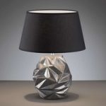 4581740 : Tischlampe Kian, schwarz/grau, kantiger Keramikfuß | Sehr große Auswahl Lampen und Leuchten.