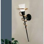 5505023 : Wandfackel BONITO schwarz mit Goldspirale | Sehr große Auswahl Lampen und Leuchten.