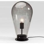 5517511 : KARE Bulb - graue Glastischlampe mit schwarzem Fuß | Sehr große Auswahl Lampen und Leuchten.