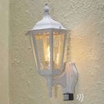 5522196 : Außenwandlampe Firenze m. Sensor, stehend, weiß | Sehr große Auswahl Lampen und Leuchten.