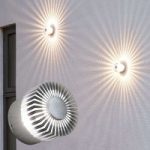 5522333 : LED-Außenwandlampe Monza Strahlen rund silber 9cm | Sehr große Auswahl Lampen und Leuchten.