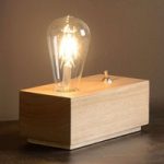 6055256 : Blockförmige LED-Tischlampe Edison aus Holz | Sehr große Auswahl Lampen und Leuchten.