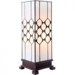 6064320 : Tischleuchte Kisa, Tiffany-Stil, Quadrat, B 17 cm | Sehr große Auswahl Lampen und Leuchten.