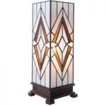 6064356 : Tischleuchte 5895 im Tiffany-Design, weiß-braun | Sehr große Auswahl Lampen und Leuchten.