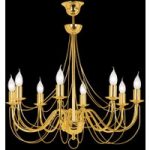 6089090 : Kronleuchter Retro, 8-flammig, gold, 120cm Abh. | Sehr große Auswahl Lampen und Leuchten.
