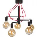 6089204 : Deckenlampe Modo fünfflammig schwarz/rot 44cm hoch | Sehr große Auswahl Lampen und Leuchten.