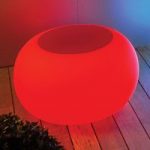6537071 : BUBBLE Outdoor LED Tisch  RGB mit Filzauflage rot | Sehr große Auswahl Lampen und Leuchten.