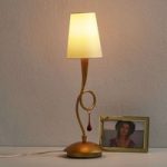 6542160 : Tischleuchte Paola 1fl gold mit Textilschirm | Sehr große Auswahl Lampen und Leuchten.