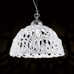 7014065 : Weiße Glas-Hängeleuchte Cobweb, 32 cm | Sehr große Auswahl Lampen und Leuchten.
