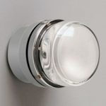 7265006 : Oluce Fresnel - Wandlampe mit Glaslinse IP44, grau | Sehr große Auswahl Lampen und Leuchten.