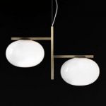 7265114 : Oluce Alba - Hängelampe mit zwei Glasschirmen | Sehr große Auswahl Lampen und Leuchten.