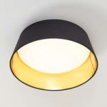 8029237 : Schwarz-goldene Textil-Deckenlampe Ponts m. LEDs | Sehr große Auswahl Lampen und Leuchten.