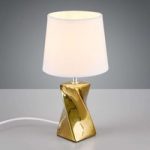 8029309 : Tischleuchte Abeba, Ø 15 cm, weiß-gold | Sehr große Auswahl Lampen und Leuchten.