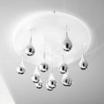 8513090 : Deckenlampe Pioggia, weiß, chrom, Ø 50 cm H 33 cm | Sehr große Auswahl Lampen und Leuchten.