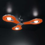 8525058 : Designer-Deckenlampe Flat 3flammig orange | Sehr große Auswahl Lampen und Leuchten.