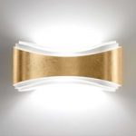 8525866 : LED-Wandampe Ionica aus Stahl mit Blattgolddekor | Sehr große Auswahl Lampen und Leuchten.