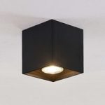 8544009 : Lindby Parvin Aluminium-Downlight, eckig, schwarz | Sehr große Auswahl Lampen und Leuchten.
