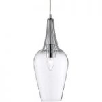 8570612 : Glas-Hängeleuchte Whisk mit Chromelementen | Sehr große Auswahl Lampen und Leuchten.