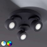 9005804 : Trio WiZ Sancho LED-Deckenlampe 3-flammig schwarz | Sehr große Auswahl Lampen und Leuchten.