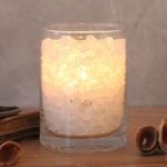 9608064 : Salzkristall Polarfeuer Glas mit Palmwachs-Kerze | Sehr große Auswahl Lampen und Leuchten.