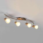 9620555 : 4-flammige Holz-Deckenlampe Marena, E14 LED | Sehr große Auswahl Lampen und Leuchten.