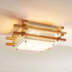 9621636 : Eckige LED-Holz-Deckenlampe Zuna, dimmbar | Sehr große Auswahl Lampen und Leuchten.