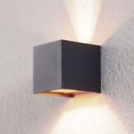 9621855 : Eckige LED-Wandlampe m. G9-Lampe, schwarz-golden | Sehr große Auswahl Lampen und Leuchten.