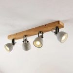 9624601 : Lindby Mirka LED-Deckenleuchte, Pinienholz, 4-fl. | Sehr große Auswahl Lampen und Leuchten.