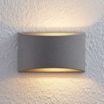 9624682 : Lindby Edvin LED-Wandleuchte aus Beton, halbrund | Sehr große Auswahl Lampen und Leuchten.
