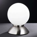9651403 : Kugelförmige Tischleuchte PLUTO, nickel matt | Sehr große Auswahl Lampen und Leuchten.